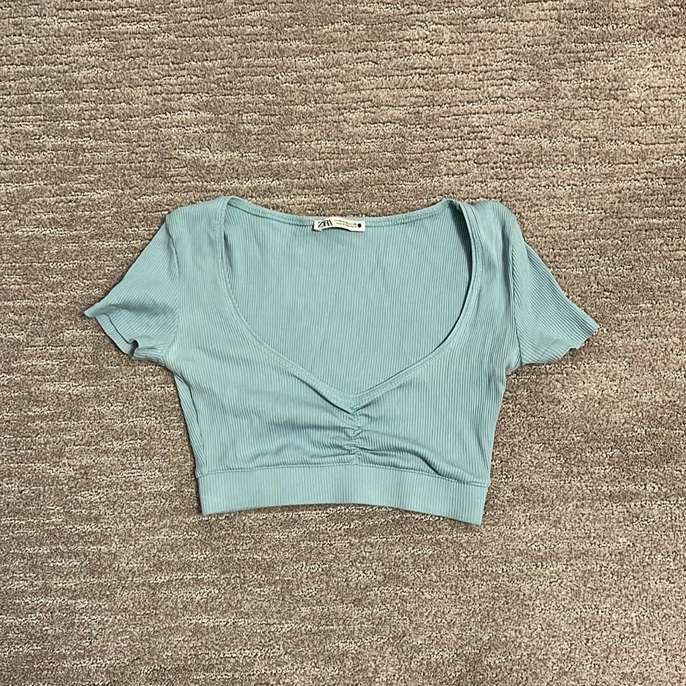 Blue Cropped Women’s Top